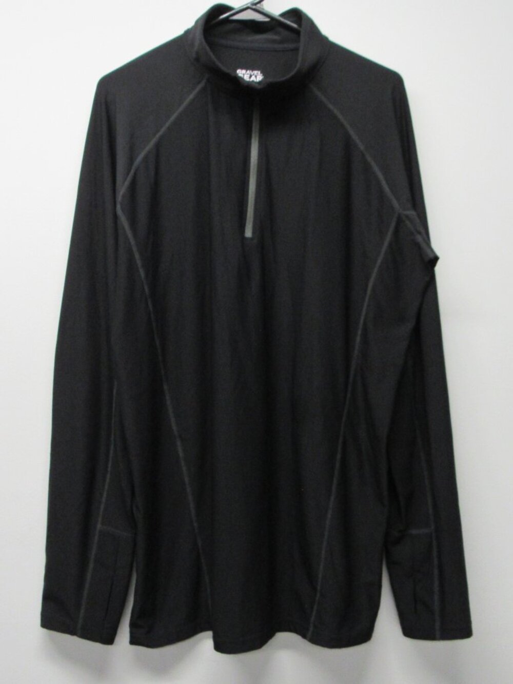 Gravel Gear 1/4 Zip Black Long Sleeve Outdoor Moisture Wicking Shirt Men's XL